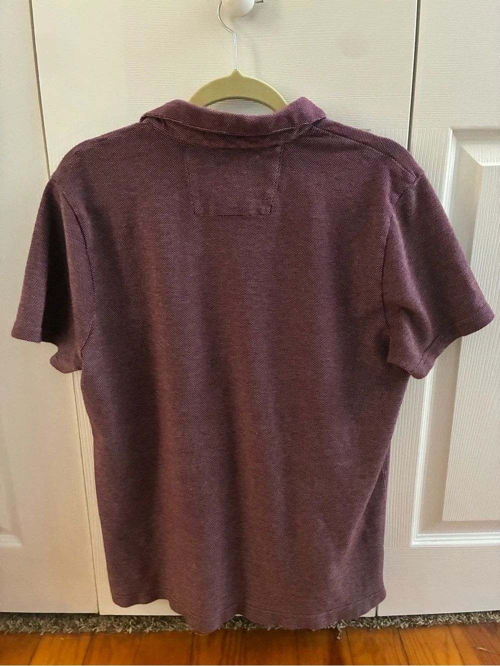 Banana Republic Men's Maroon Short-Sleeve Polo with Chest Pocket